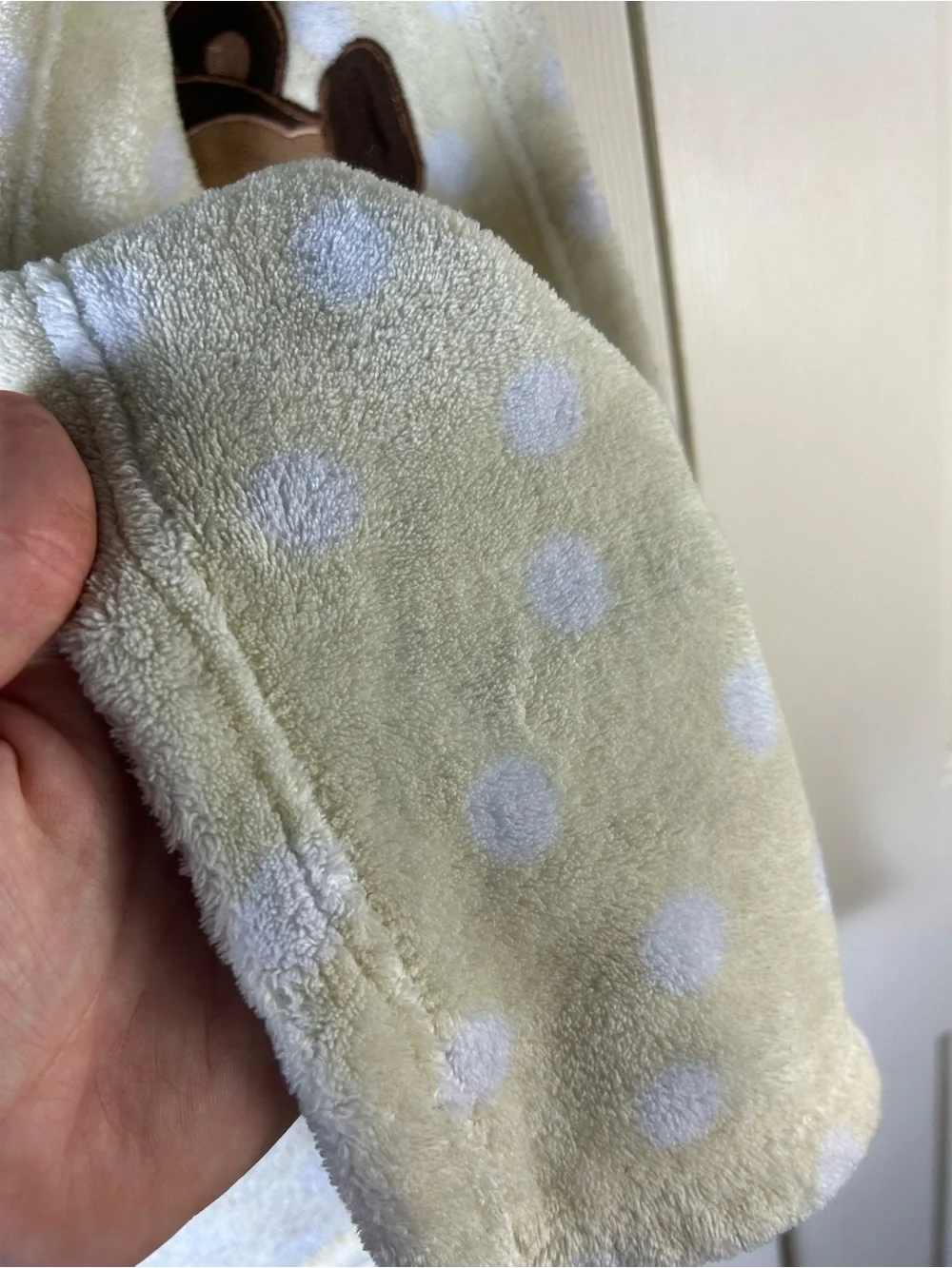Bedtime Originals Brown Monkey Baby Blanket Yellow White Polka Dots Lovey